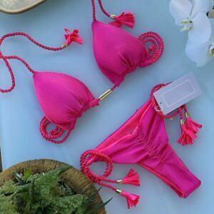 Biquini Cortininha Brilho com Bojo